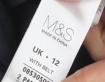 Womens UK Size 12 Marks and Spencer Black Parka Coat