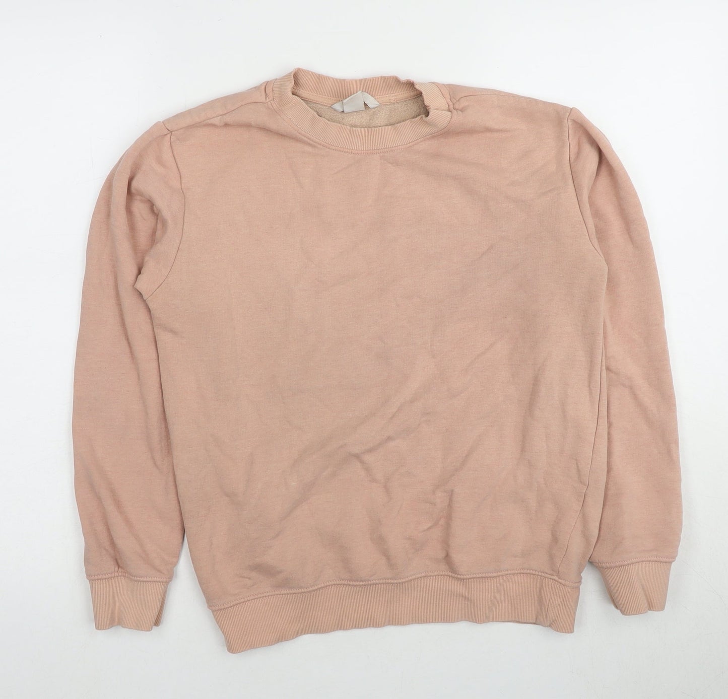 H&M Women's Beige Pullover Sweatshirt XS, Casual, Cotton Blend