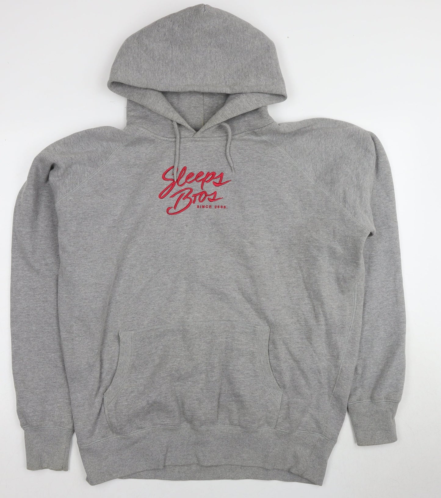 Sleeps Bros Men’s 7XL Grey Pullover Hoodie, Relaxed Fit