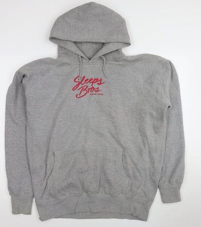 Sleeps Bros Men’s 7XL Grey Pullover Hoodie, Relaxed Fit
