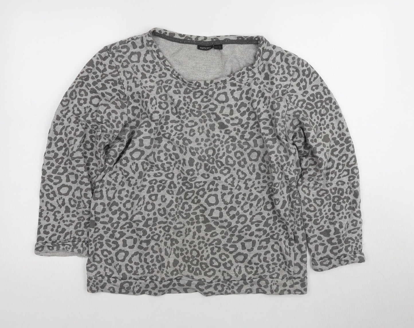 Esmara Women's Grey Animal Print Pullover Sweatshirt