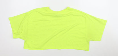 Pretty Little Thing Women's Green Cotton T-Shirt M