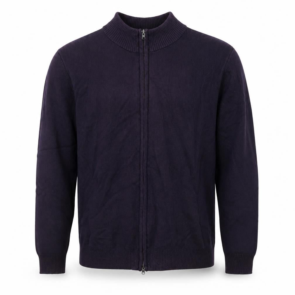 Mens UK Size L Lands' End Purple Full Zip Jumper