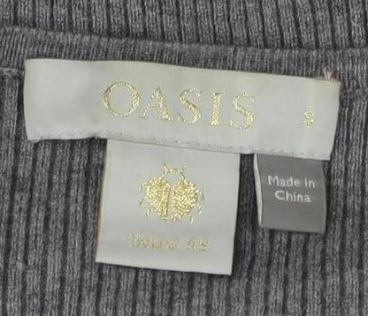 Womens UK Size S Oasis Grey Wrap Jumper