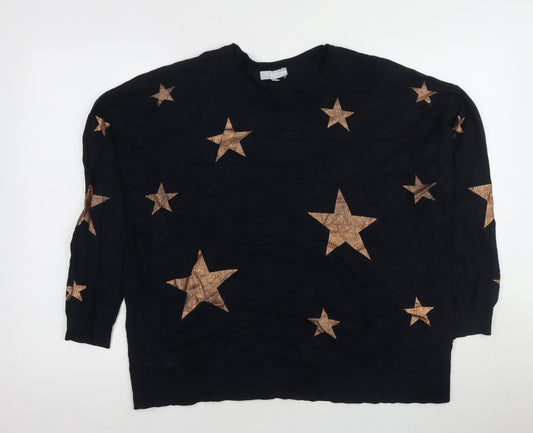 Womens UK Size 10 Red Herring Black Pullover Jumper