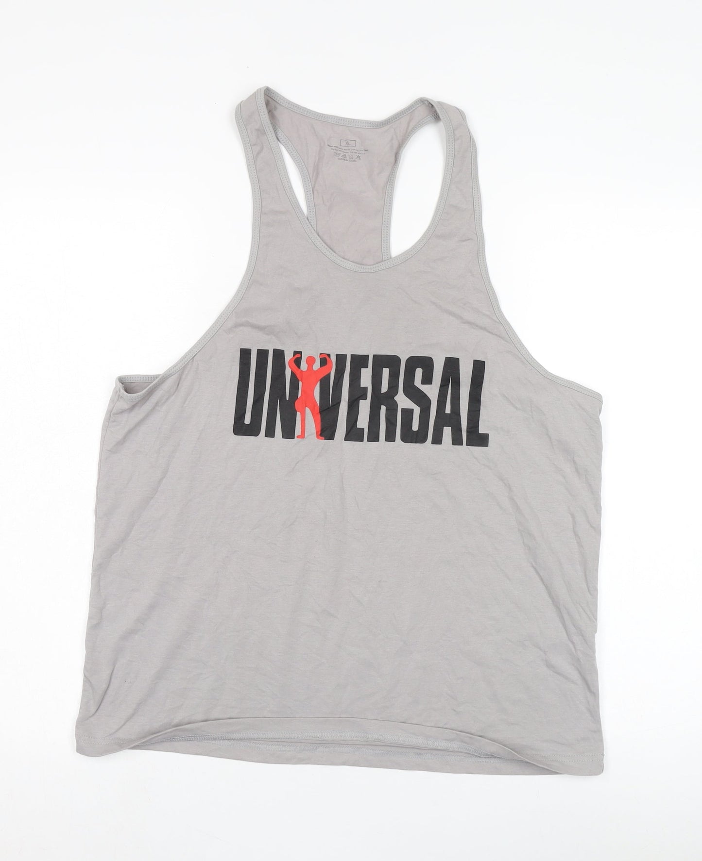 Universal Men's Grey Sleeveless T-Shirt, XL, Cotton