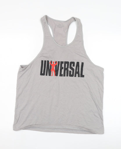 Universal Men's Grey Sleeveless T-Shirt, XL, Cotton