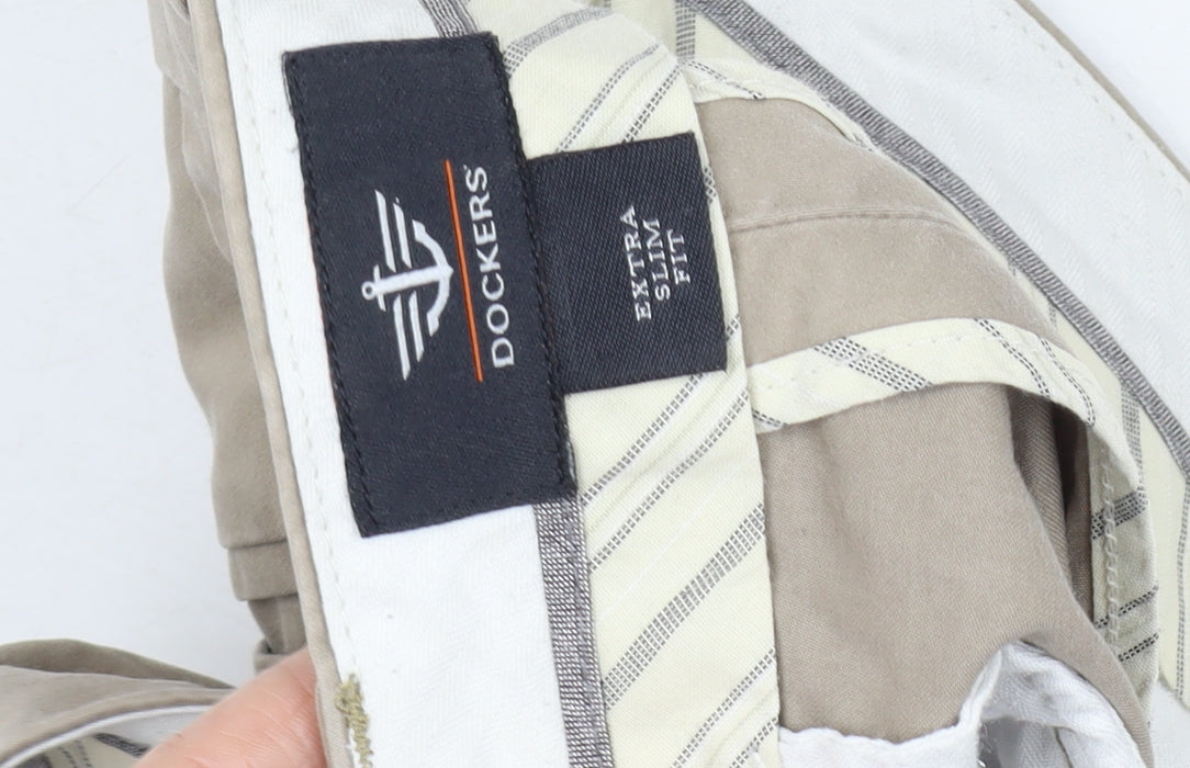 Dockers Men's Beige Chino Trousers Extra-Slim L