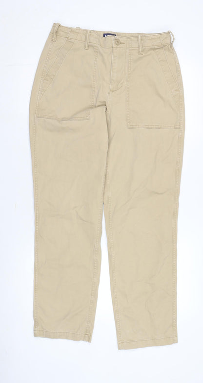Womens UK Size 12 Lands' End Regular Fit Chino Beige Trousers