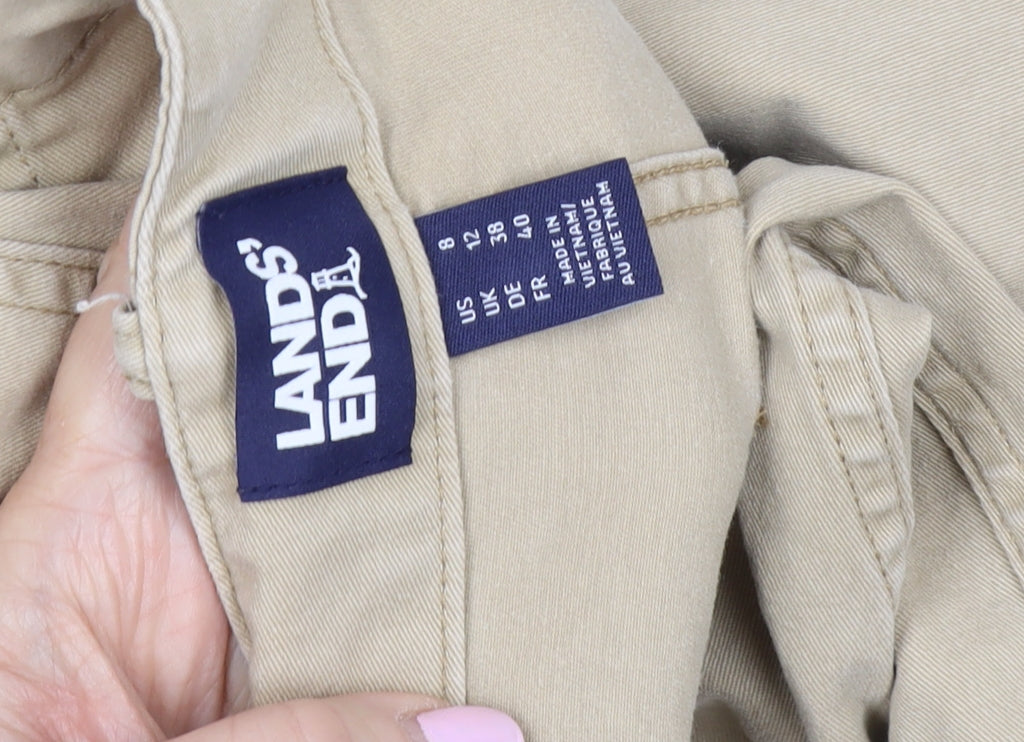 Womens UK Size 12 Lands' End Regular Fit Chino Beige Trousers