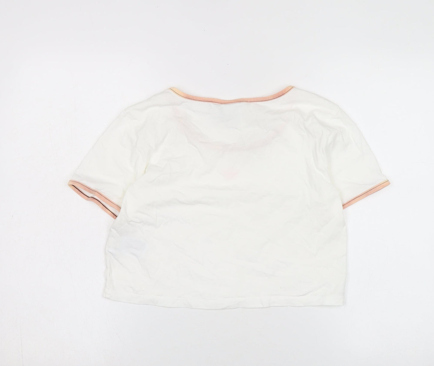 Womens UK Size 16 adidas White Cropped T-Shirt