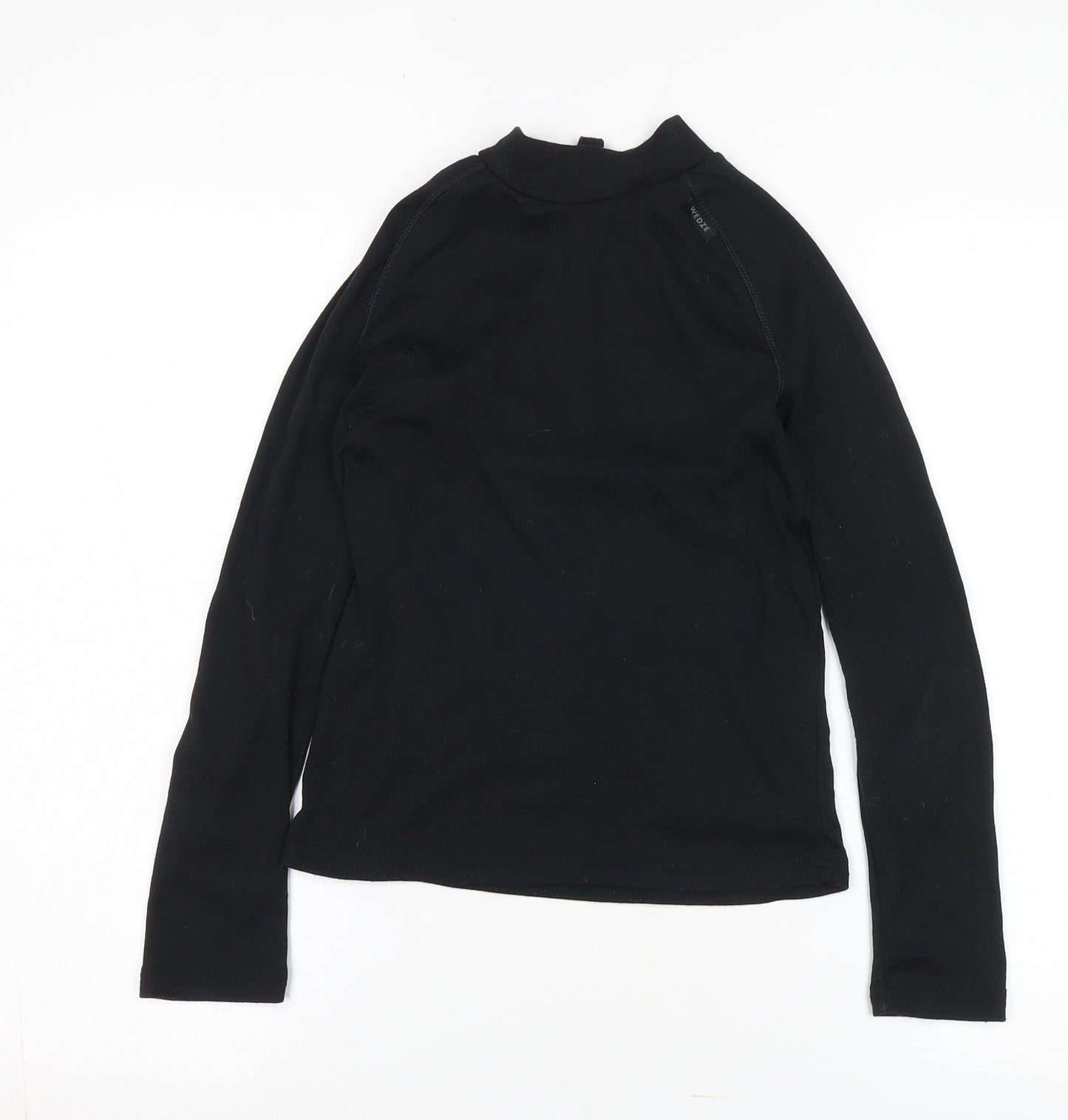 Decathlon Boys Black Mock Neck Long Sleeve Top - 12 Years