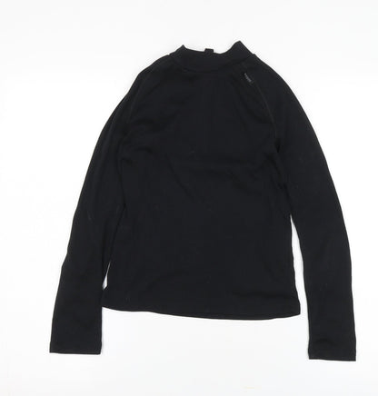 Decathlon Boys Black Mock Neck Long Sleeve Top - 12 Years