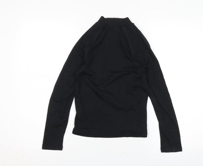 Decathlon Boys Black Mock Neck Long Sleeve Top - 12 Years