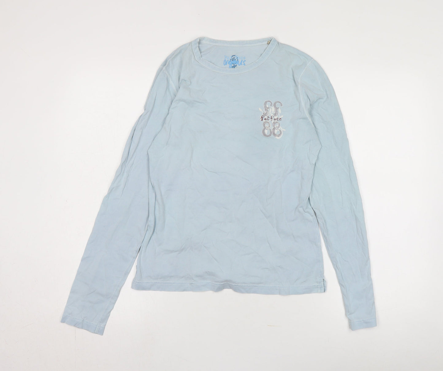 Womens UK Size 10 Fat Face Blue Basic T-Shirt