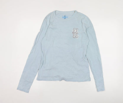 Womens UK Size 10 Fat Face Blue Basic T-Shirt