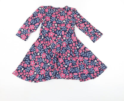JoJo Maman Bébé Girls Floral Dress 12 Slim Multicoloured