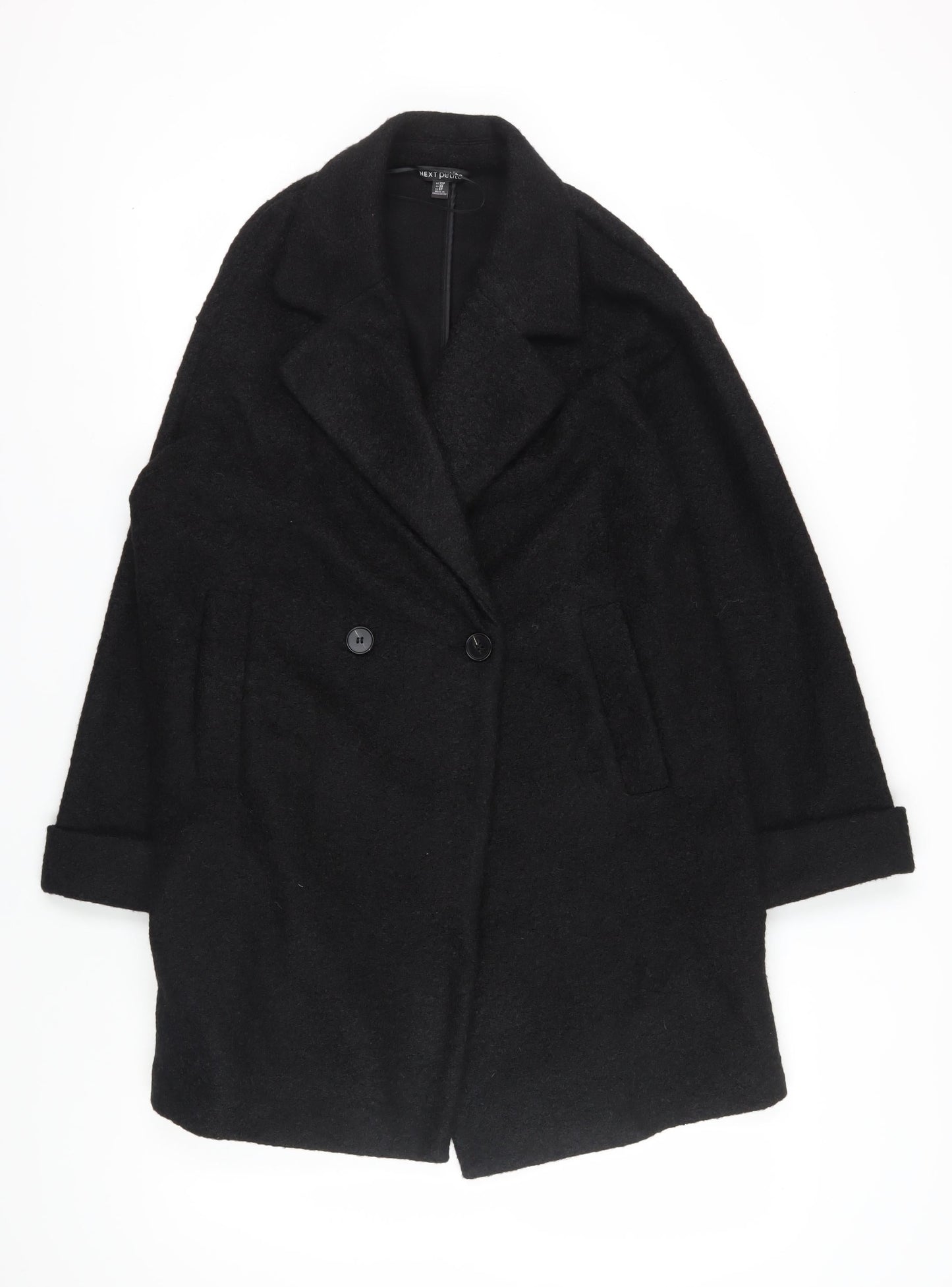 Womens UK Size 10 Plus NEXT Black Overcoat