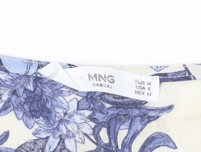 Womens UK Size M MNG Blue Tunic Blouse