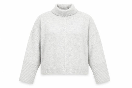 Front view of Missguided women’s grey roll neck petite jumper
