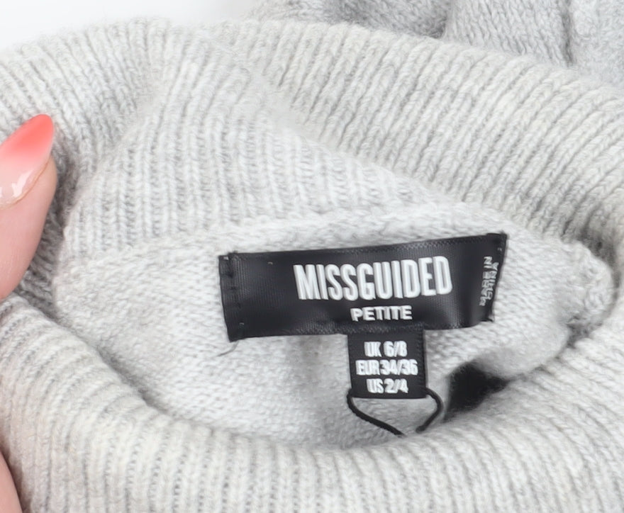 Womens UK Size 6/8 Missguided Grey Pullover Jumper