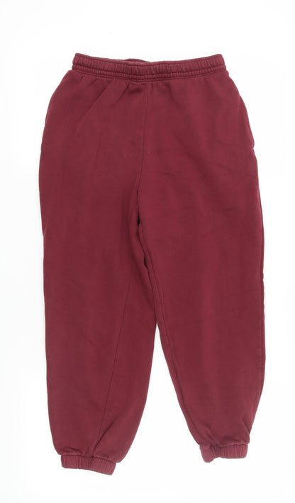Womens UK Size S H&M Relaxed Fit Jogger Red Trousers
