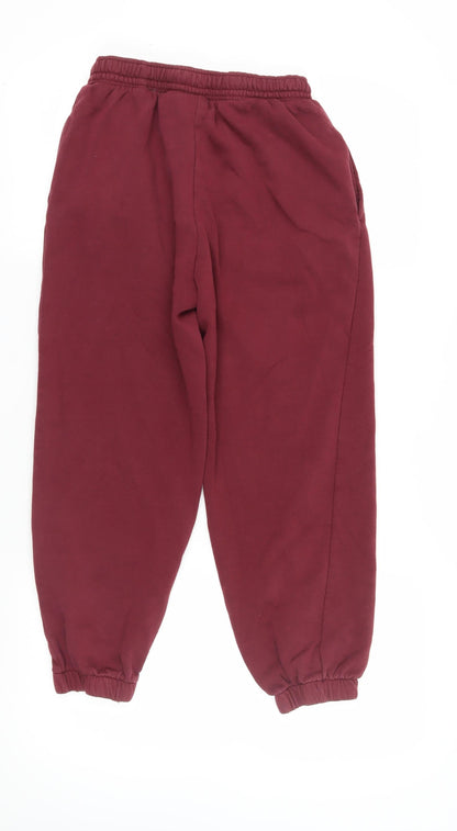 Womens UK Size S H&M Relaxed Fit Jogger Red Trousers