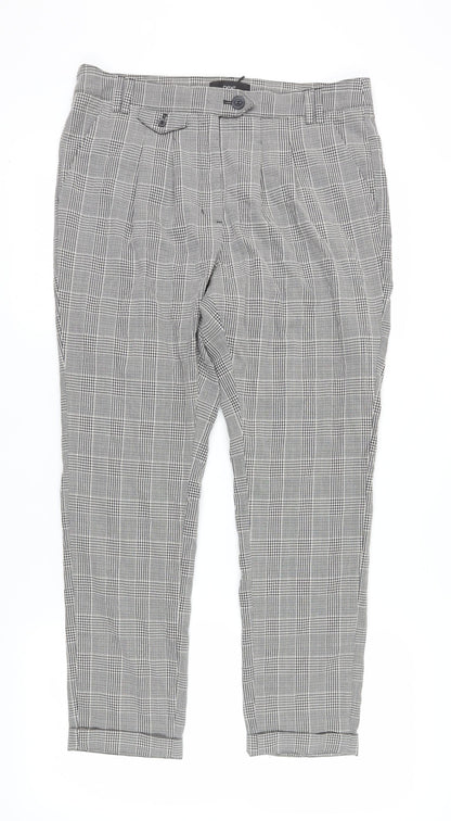 Womens UK Size 14 NEXT Regular Fit Cropped Grey Trousers