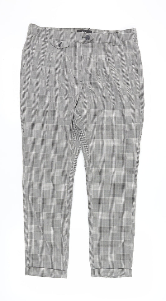 Womens UK Size 14 NEXT Regular Fit Cropped Grey Trousers
