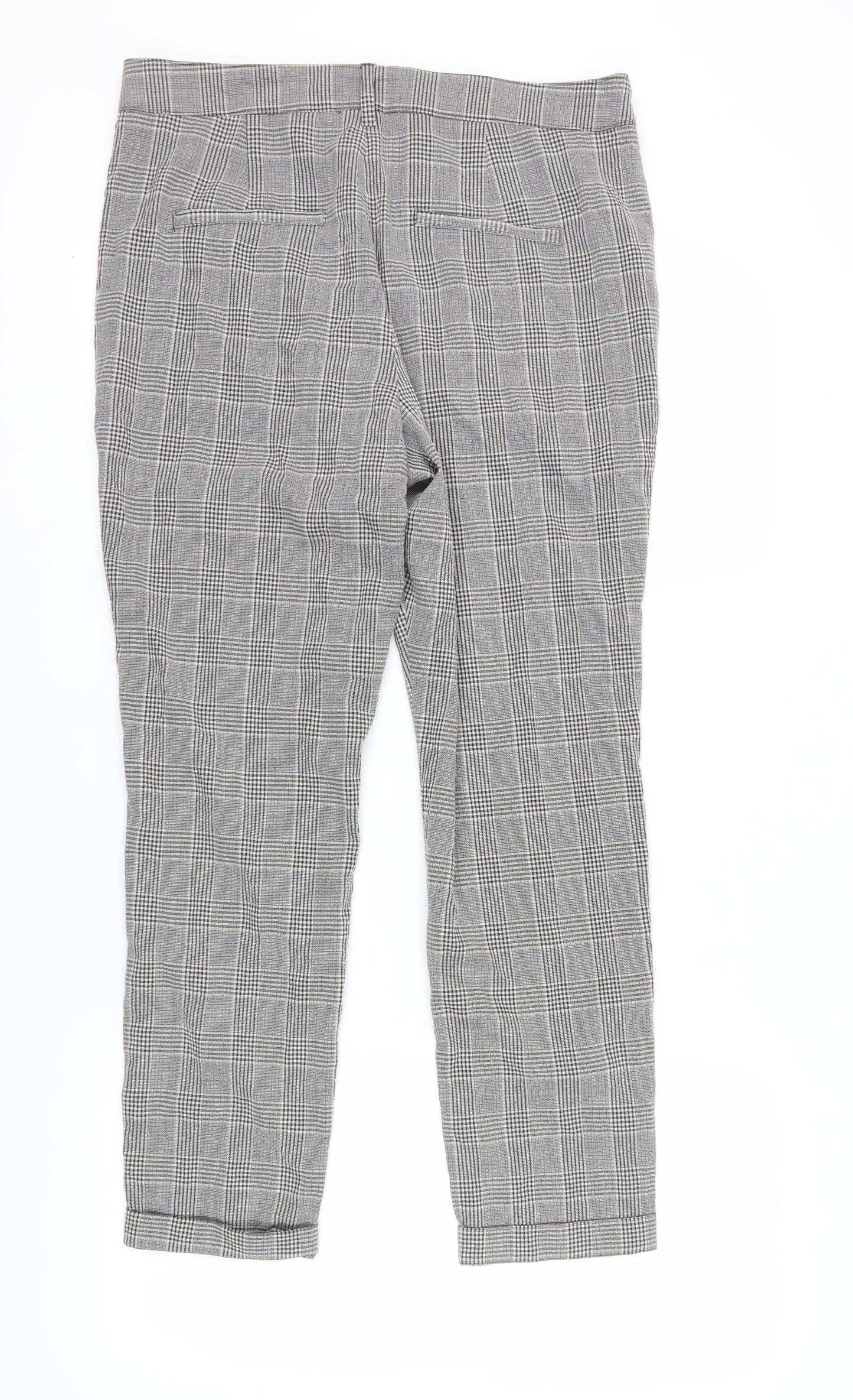 Womens UK Size 14 NEXT Regular Fit Cropped Grey Trousers