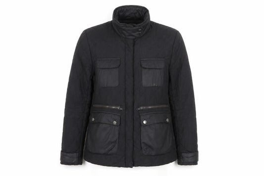 Womens UK Size 10 H&M Black Quilted Coat