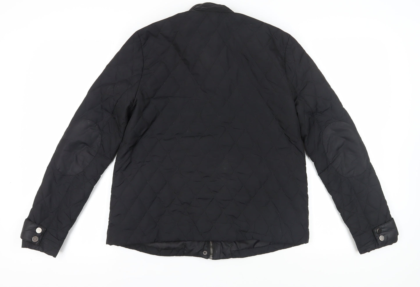 Womens UK Size 10 H&M Black Quilted Coat