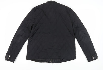 Womens UK Size 10 H&M Black Quilted Coat