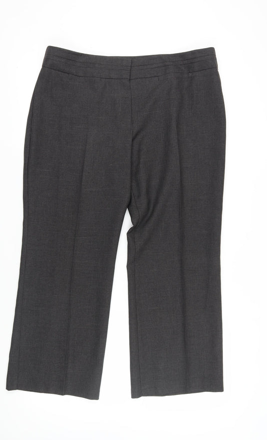 Womens UK Size 18 Marks and Spencer Regular Fit Dress Pants Grey Trousers