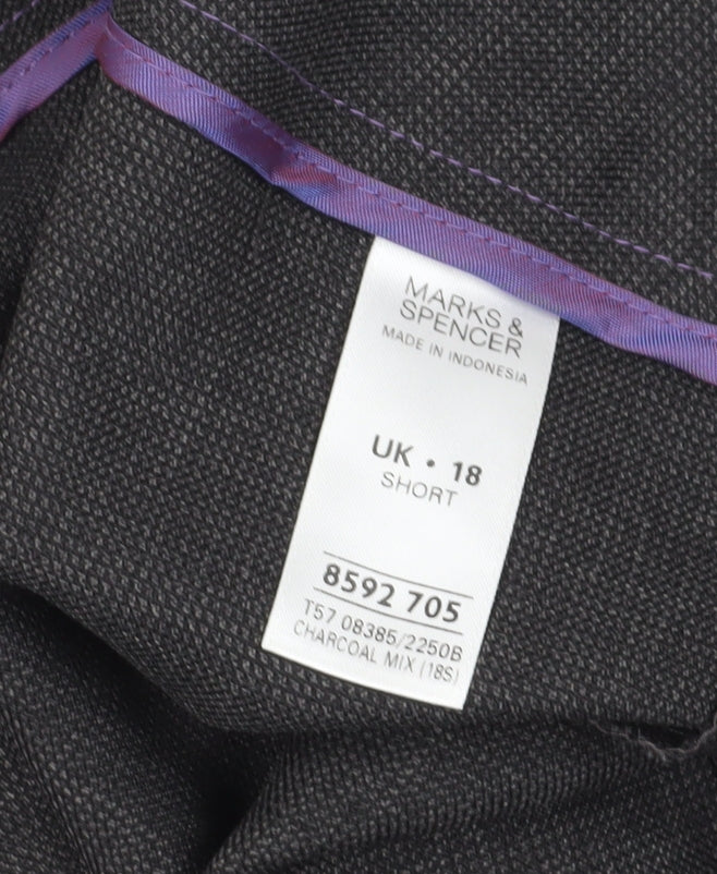 Womens UK Size 18 Marks and Spencer Regular Fit Dress Pants Grey Trousers