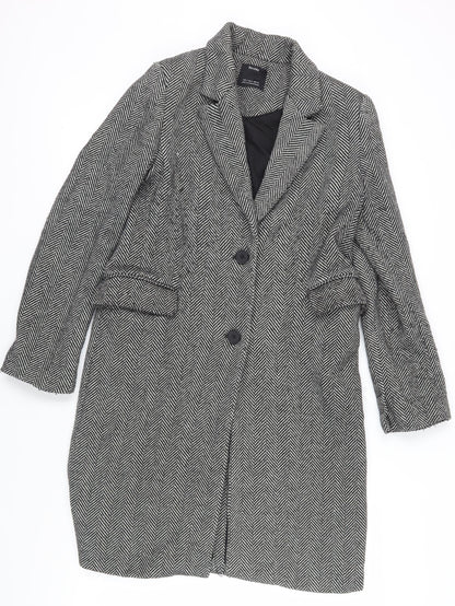 Womens UK Size 8 Bershka Grey Overcoat