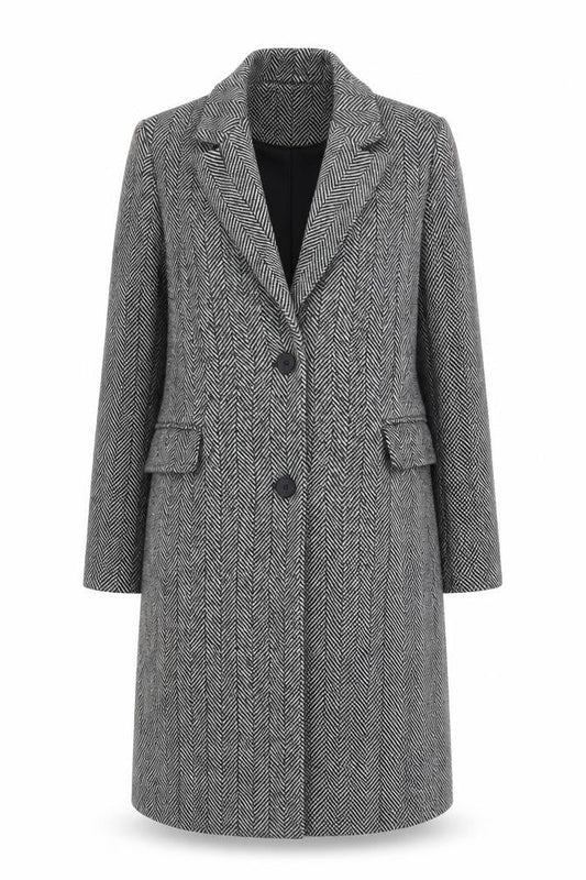 Womens UK Size 8 Bershka Grey Overcoat