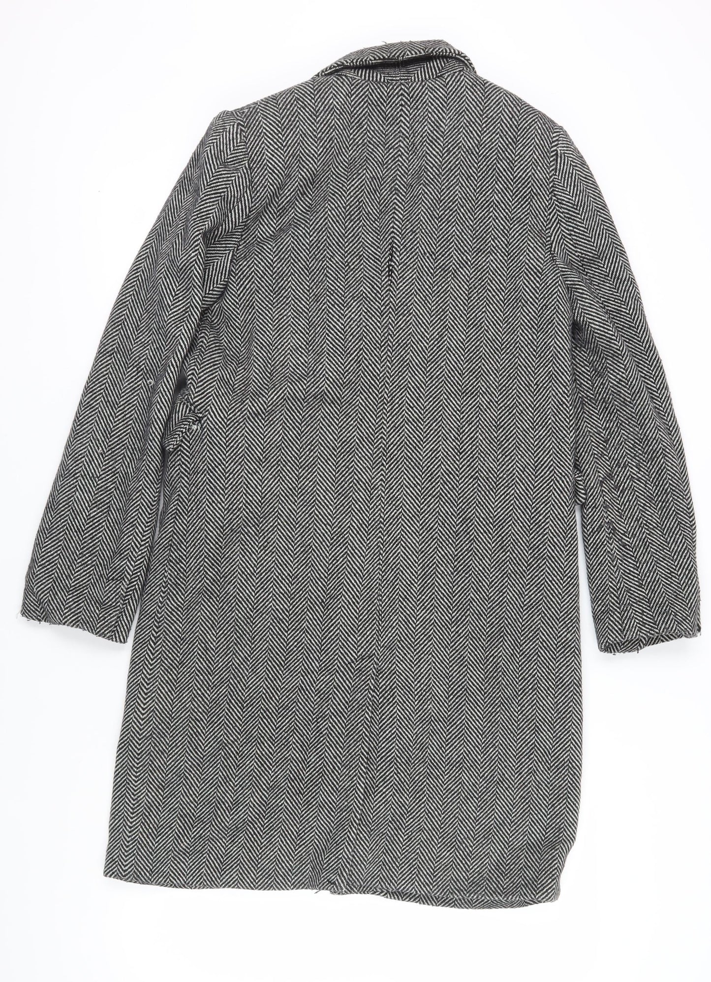 Womens UK Size 8 Bershka Grey Overcoat