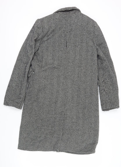 Womens UK Size 8 Bershka Grey Overcoat