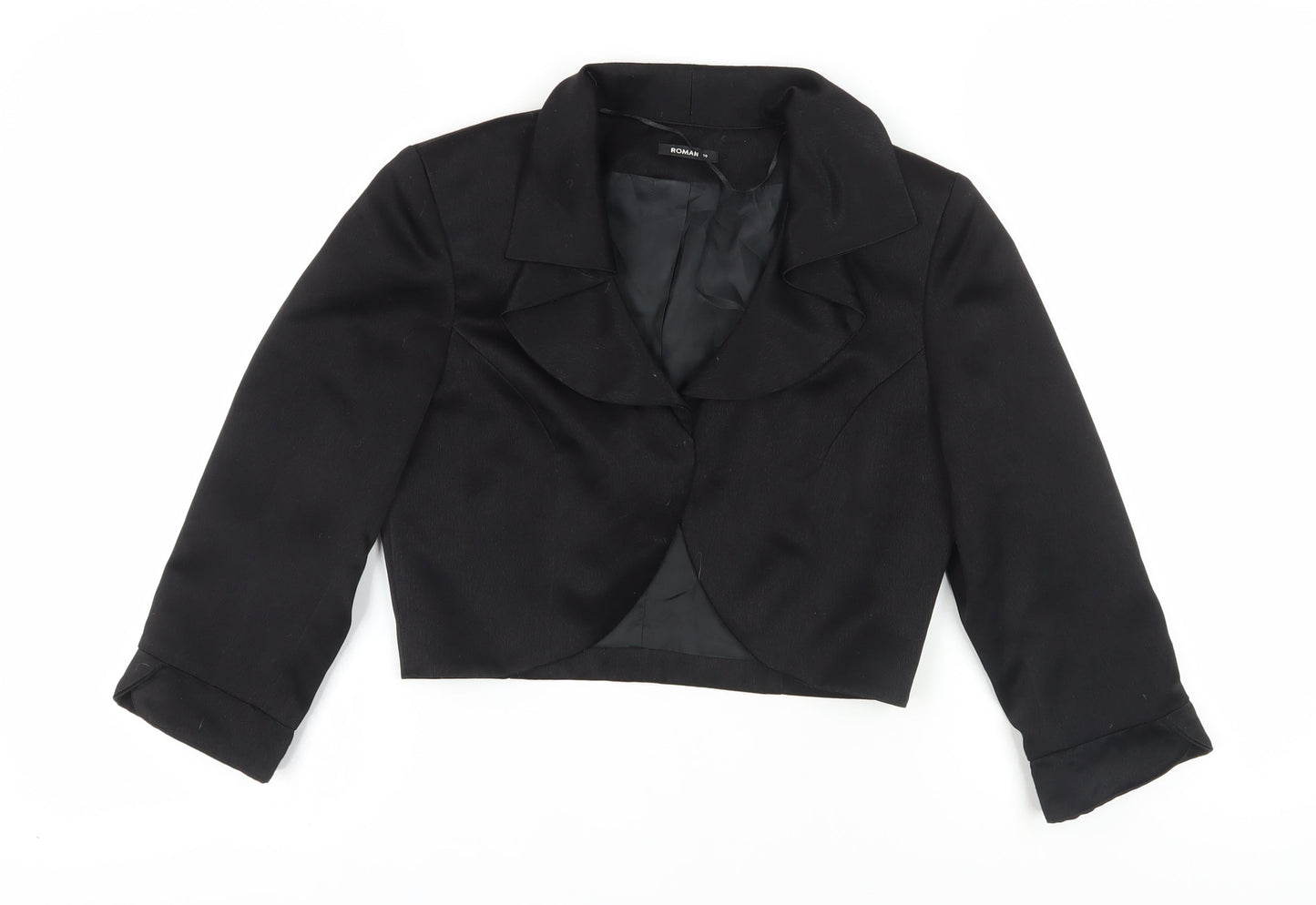 Roman Originals Women's Black Cropped Blazer Size 10