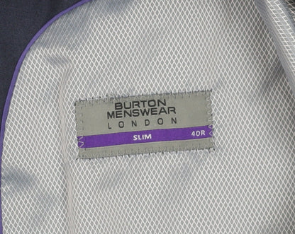 Mens UK Size 40 Burton Regular Blue Suit Jacket