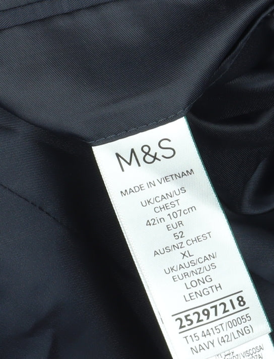 Mens UK Size 42 Marks and Spencer Regular Blue Suit Jacket