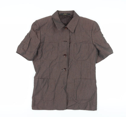 Marks and Spencer Women's Brown Pinstripe Blazer Size 12