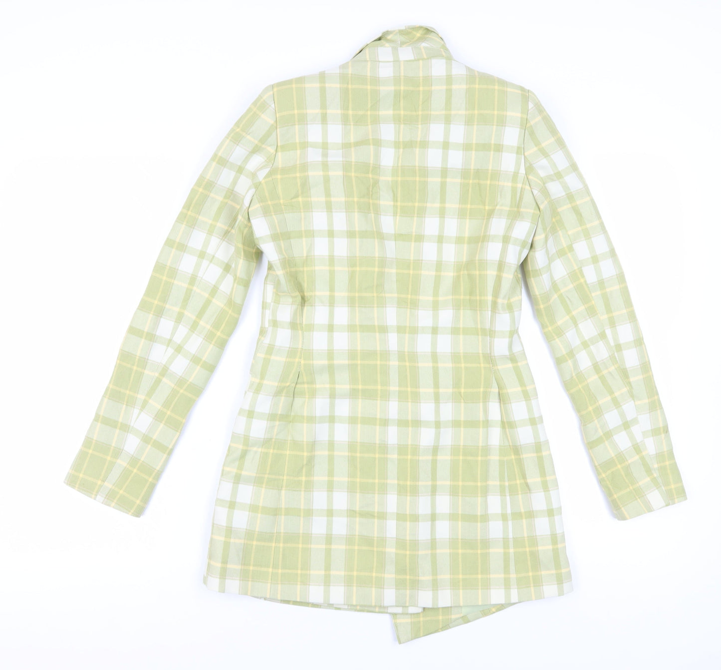 ASOS Women's Green Check Double-Breasted Blazer Size 6