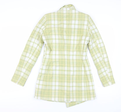 ASOS Women's Green Check Double-Breasted Blazer Size 6
