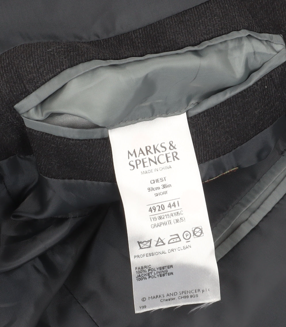 Mens UK Size 38 Marks and Spencer Regular Black Suit Jacket