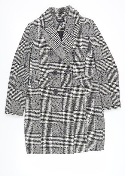 Womens UK Size 8 New Look Multicoloured Pea Coat