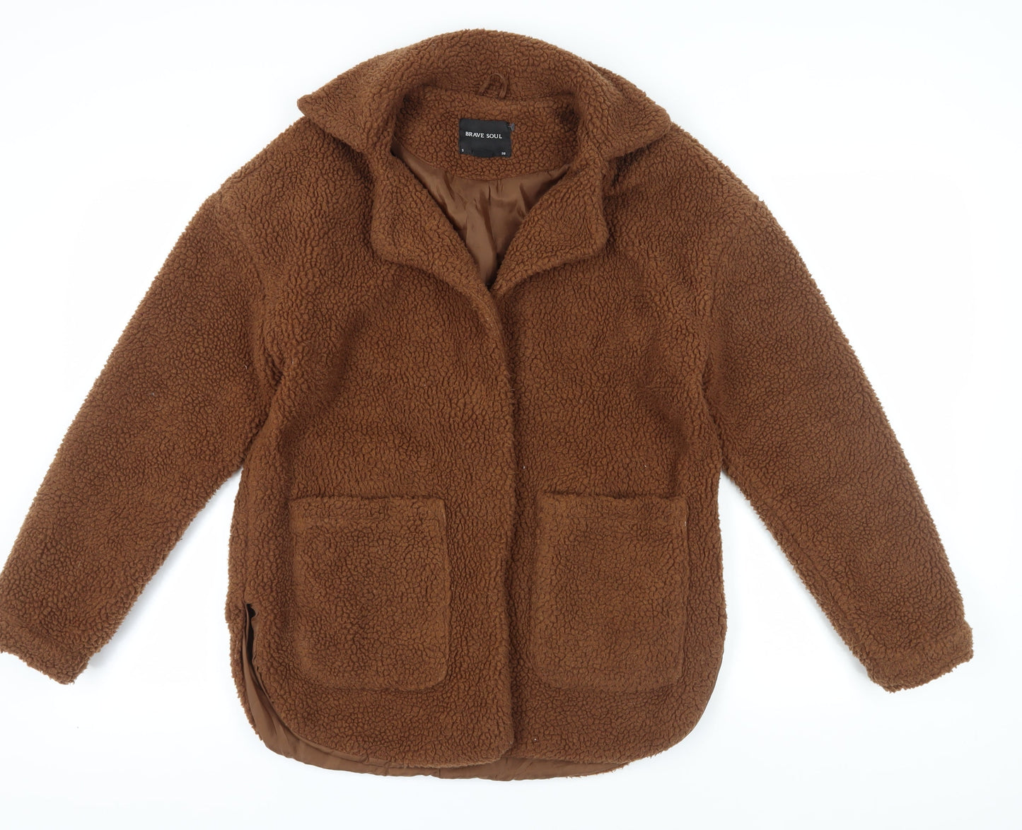 Womens UK Size 10 Brave Soul Brown Overcoat