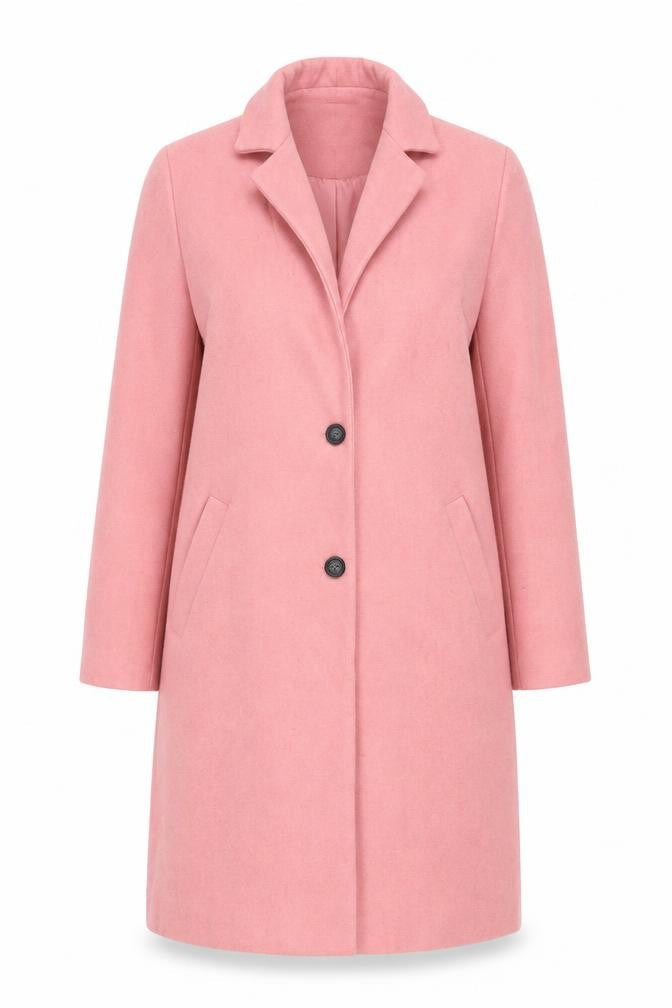 New Look Women's Pink Long Overcoat Size 6