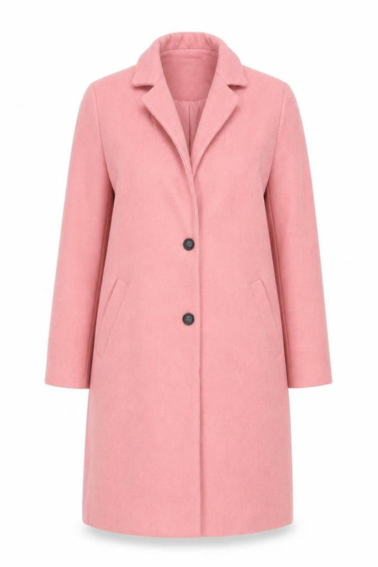 New Look Women's Pink Long Overcoat Size 6